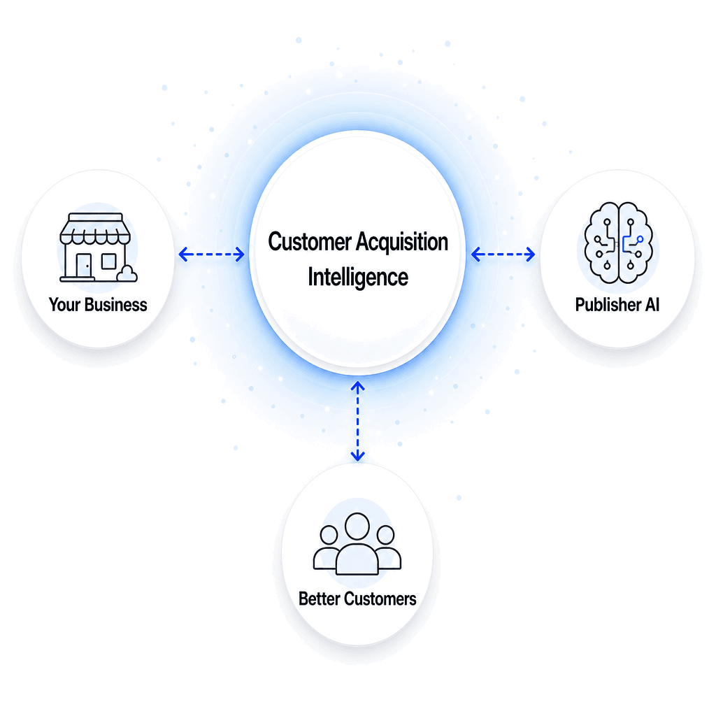 Customer Acquisition Intelligence connecting your business, publisher AI, and better customers